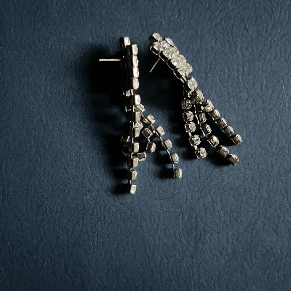 Silver tone Crystal Earrings - Picture 2 of 2